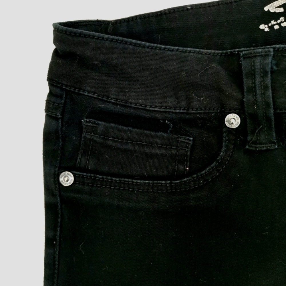 Seven7 Women's 6 Black Skinny Bling Jeans Cotton - Picture 3 of 14